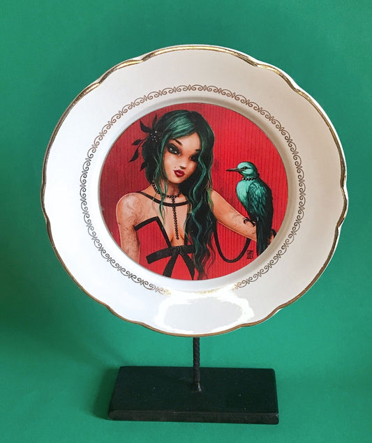 Assiette «Green bird»